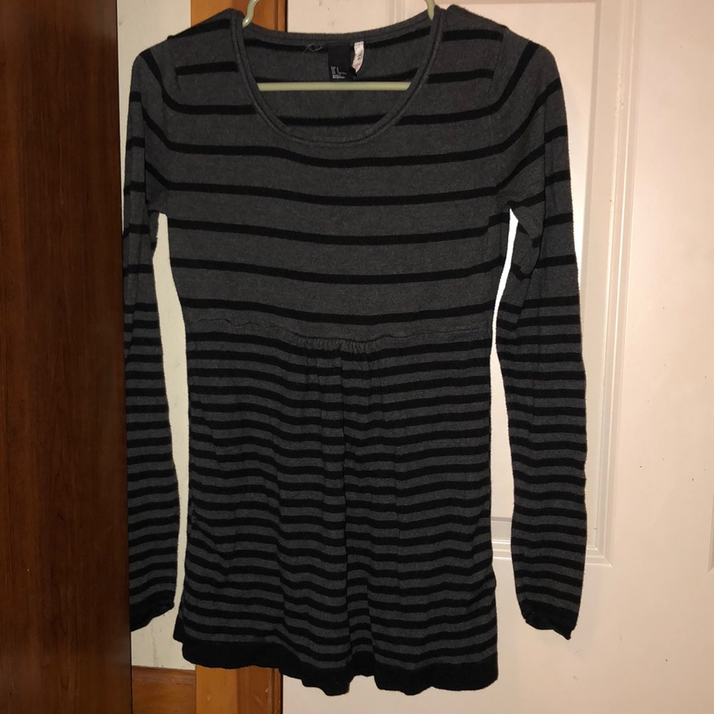 H&M STRIPPED BABYDOLL TOP